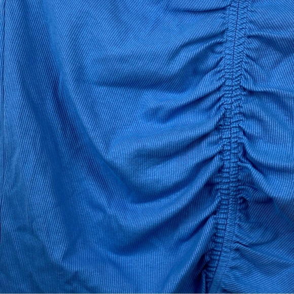 Zara Women’s High Waisted Ruched Rib Mini Blue Stretchy Skirt Size Small - Picture 16 of 16